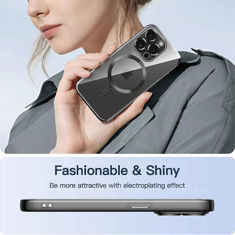 Luxury Ultra-Thin iPhone Case - MagSafe Compatible, Clear Transparent, Shockproof, Scratch-Resistant Hard PC Cover