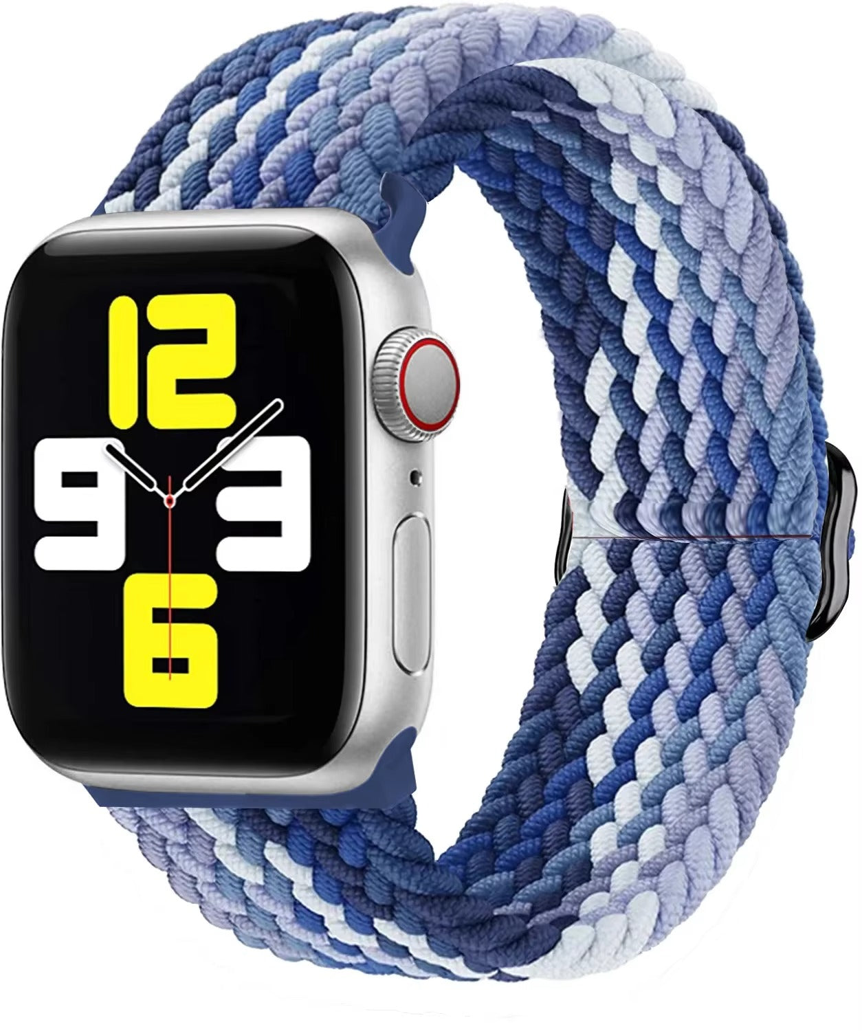 Premium Nylon Braided Solo Loop for Apple Watch – Adjustable Elastic Strap, Breathable Band for 40mm to 46mm Apple