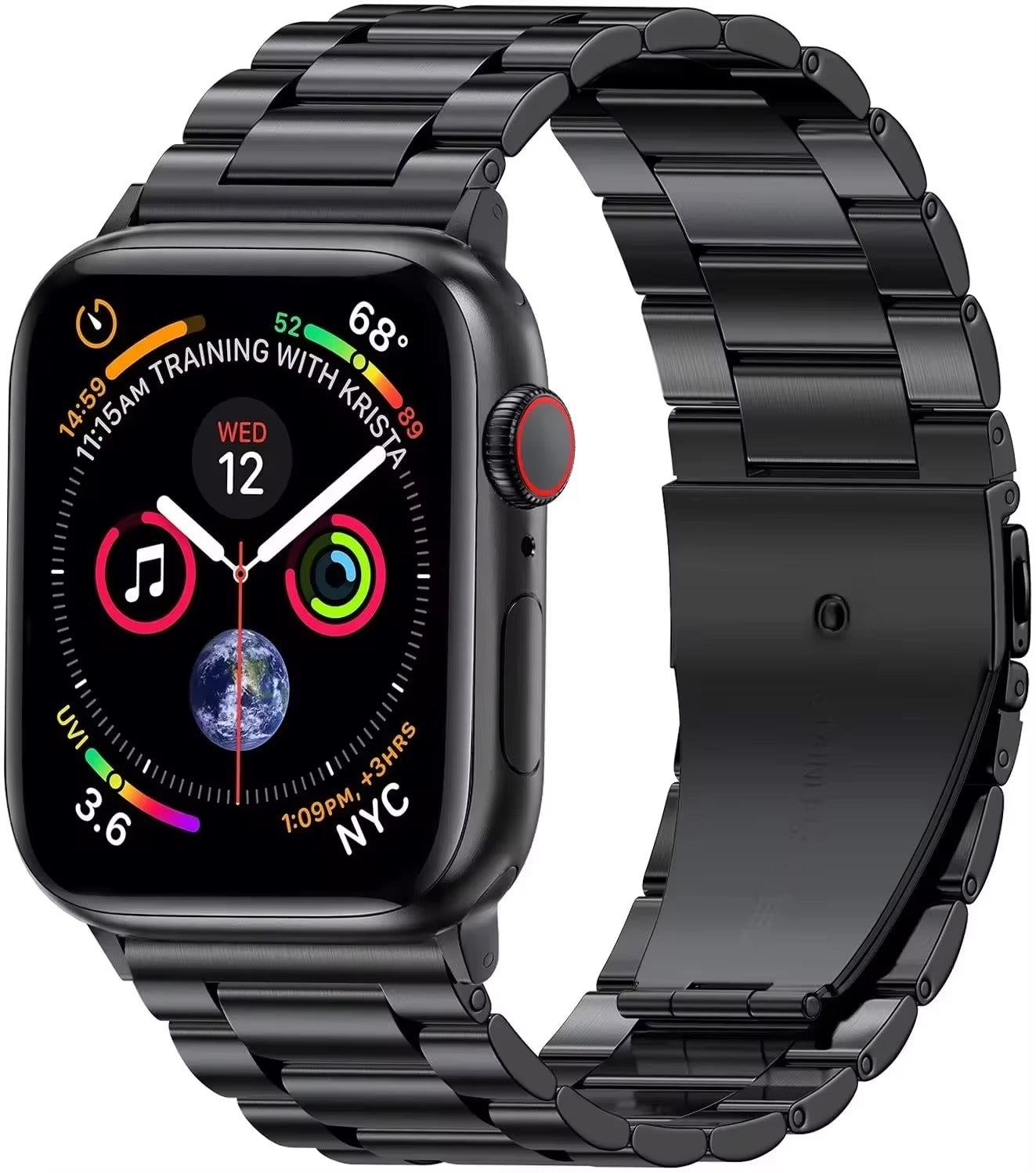 Luxury Stainless Steel Watch Band – Adjustable Metal Strap Bracelet with Secure Clasp for 40mm to 49mm Smartwatch, Durable