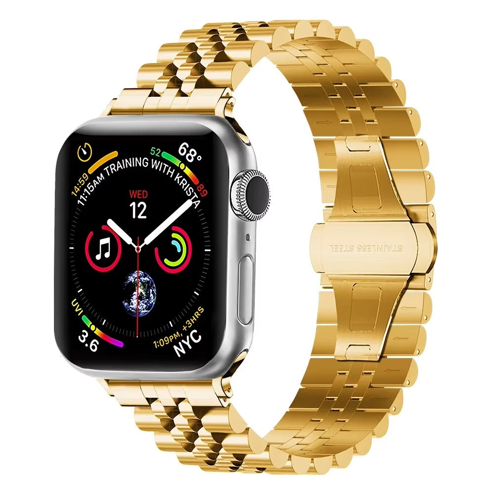 Luxury Stainless Steel Watch Band – Adjustable Metal Strap Bracelet with Secure Clasp for 40mm to 49mm Smartwatch, Durable
