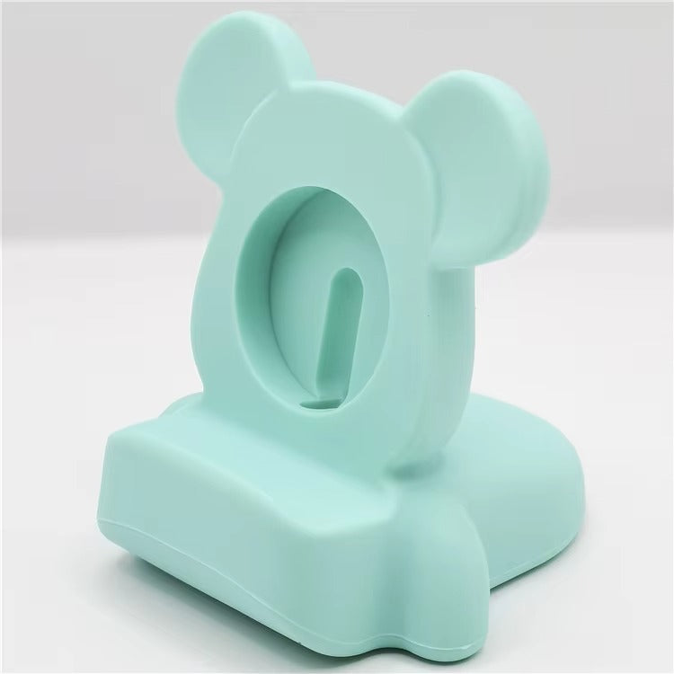 Premium Retro Charging Stand for Smartwatch – Desktop Silicone Dock Holder with Cable Slot, Nightstand Mode Compatible