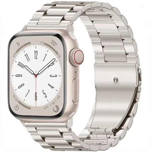 Luxury Stainless Steel Watch Band – Adjustable Metal Strap Bracelet with Secure Clasp for 40mm to 49mm Smartwatch, Durable