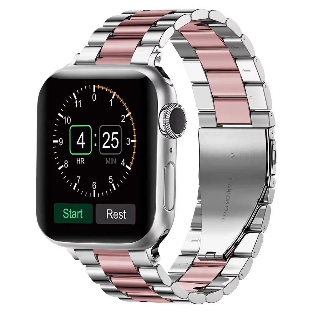 Luxury Stainless Steel Watch Band – Adjustable Metal Strap Bracelet with Secure Clasp for 40mm to 49mm Smartwatch, Durable