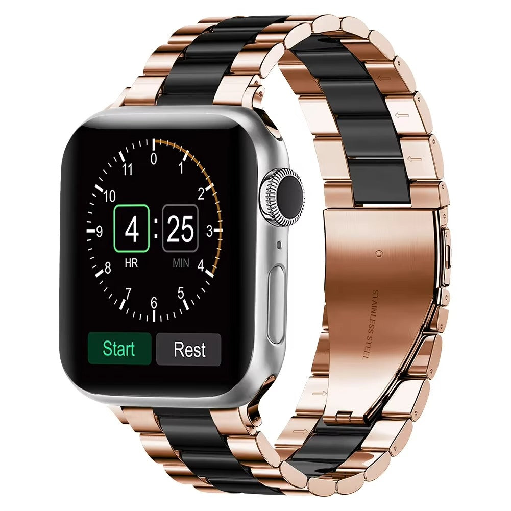Luxury Stainless Steel Watch Band – Adjustable Metal Strap Bracelet with Secure Clasp for 40mm to 49mm Smartwatch, Durable