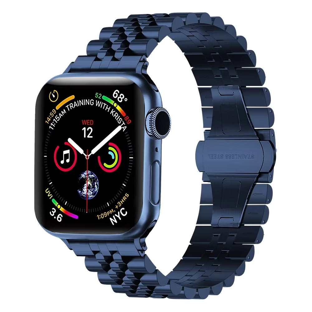 Luxury Stainless Steel Watch Band – Adjustable Metal Strap Bracelet with Secure Clasp for 40mm to 49mm Smartwatch, Durable