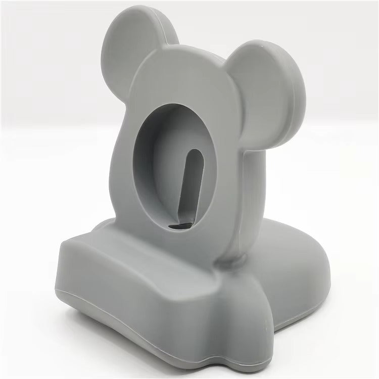 Premium Retro Charging Stand for Smartwatch – Desktop Silicone Dock Holder with Cable Slot, Nightstand Mode Compatible