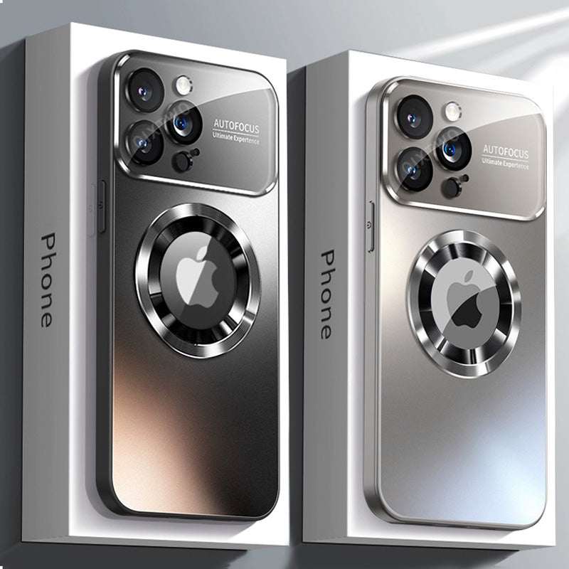 Luxury Magnetic iPhone Case - Matte Finish, MagSafe Compatible, Shockproof with Camera Lens Protection,