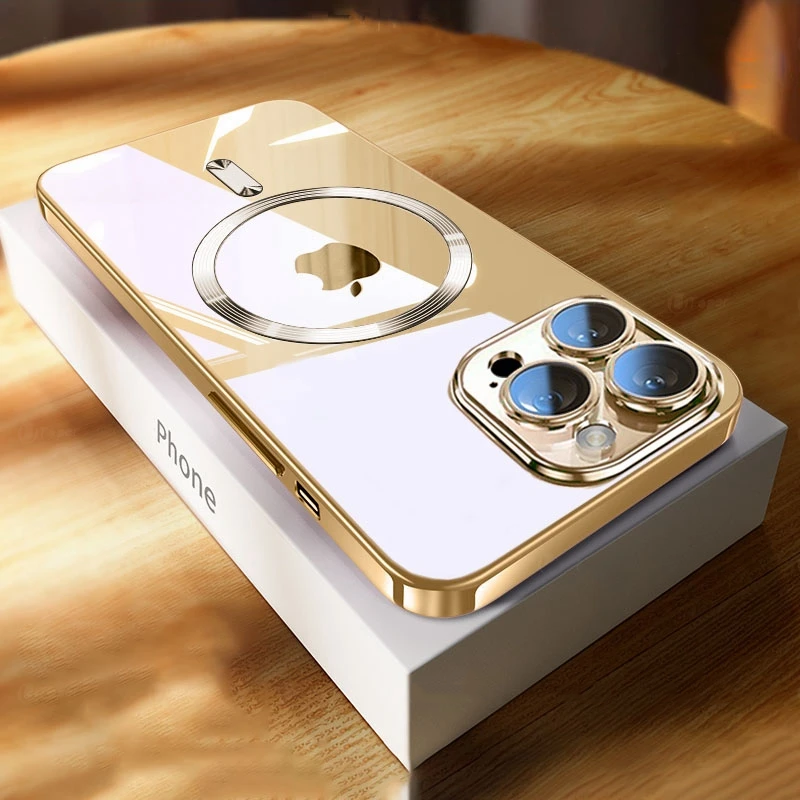 Luxury Ultra-Thin iPhone Case - MagSafe Compatible, Clear Transparent, Shockproof, Scratch-Resistant Hard PC Cover