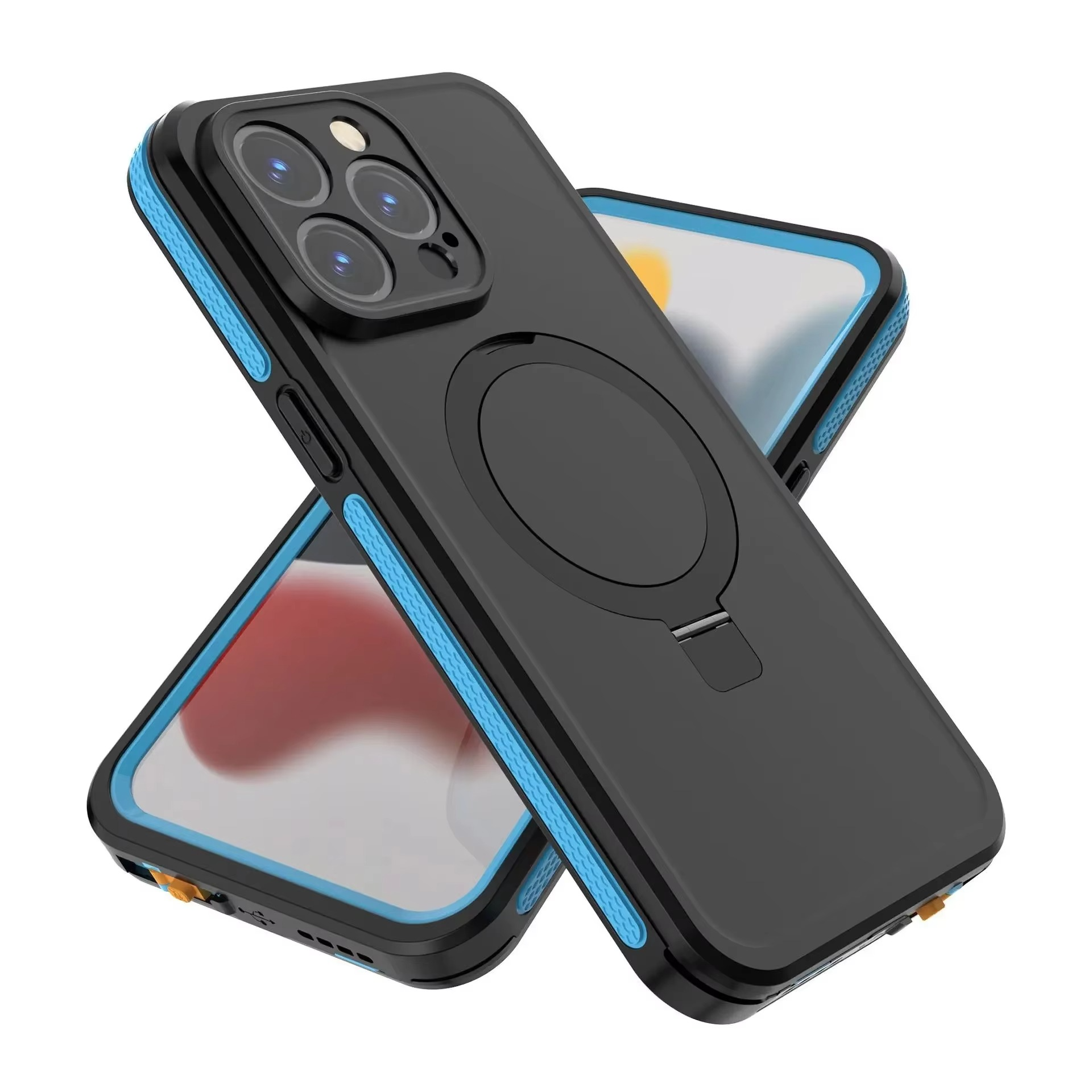 Robuste Apple iPhone Hülle, MagSafe-kompatibel, Kameraobjektiv- und Bildschirmschutz, ultra dünn, stoßfest, magnetisch, vollständiger Rundumschutz, IP68 wasserdichte Sporthülle