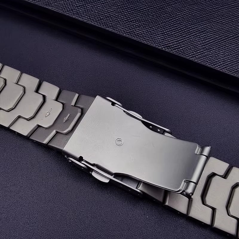 Luxury Titanium Link Watch Band – Men's Business Style Adjustable Metal Bracelet, Durable Steel Strap for 40mm to 49mm