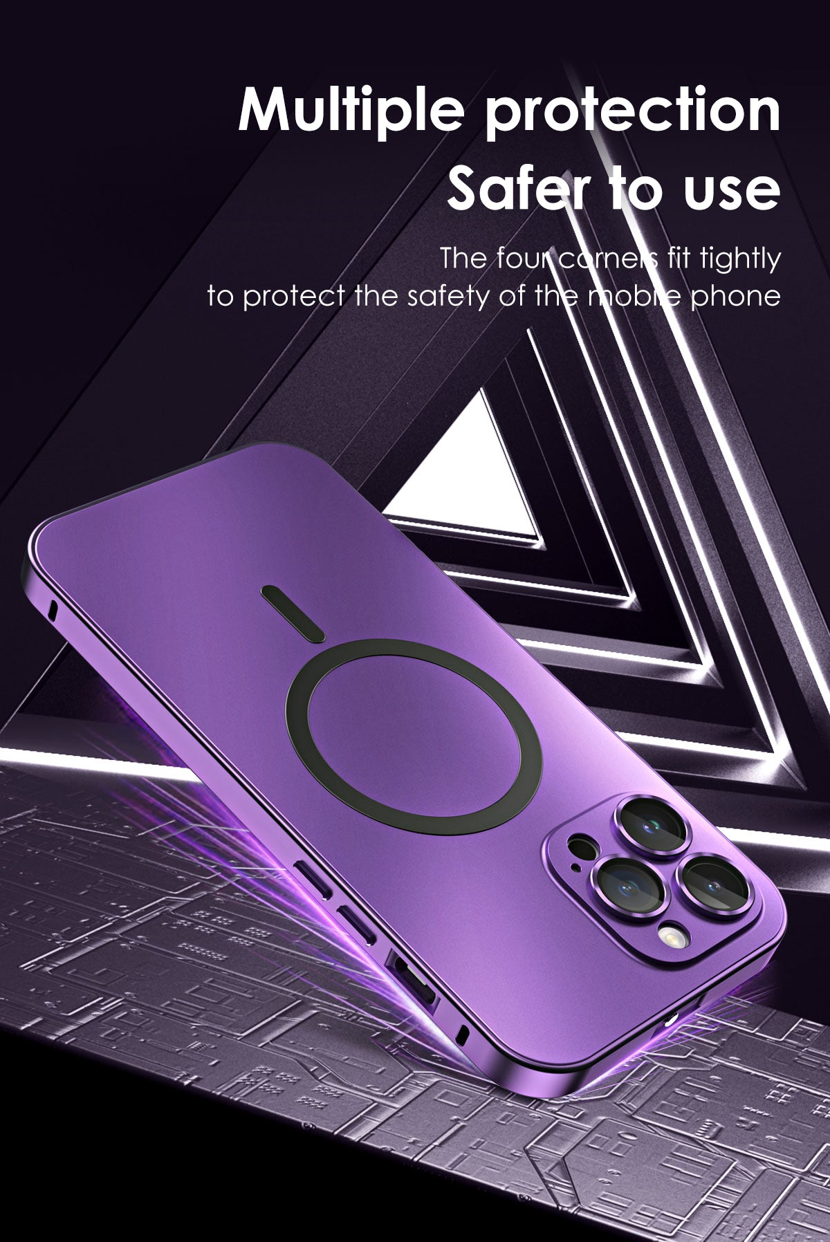 Luxury Magnetic Metal iPhone Case - Shockproof Aluminum Frame, Slim Design, Lens Film Protection, Durable Cover