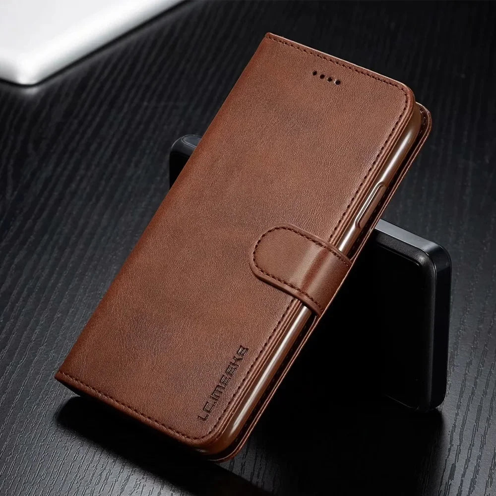 Luxury Leather Wallet Case – Flip Cover with Card Slot, Magnetic Closure, and Premium Protection for iPhone Models