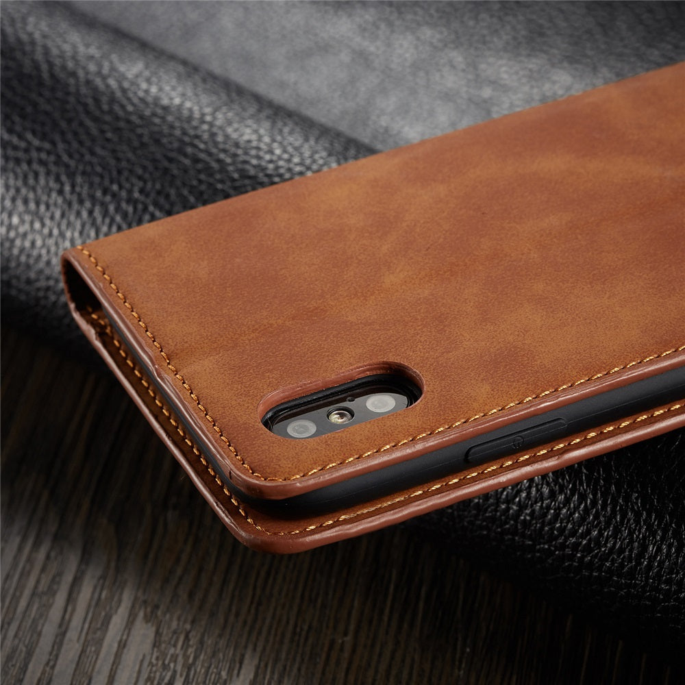 Thin Suede Leather Wallet Case – Flip Cover with Strong Magnet, Card Holder, and Premium Protection for iPhone Models