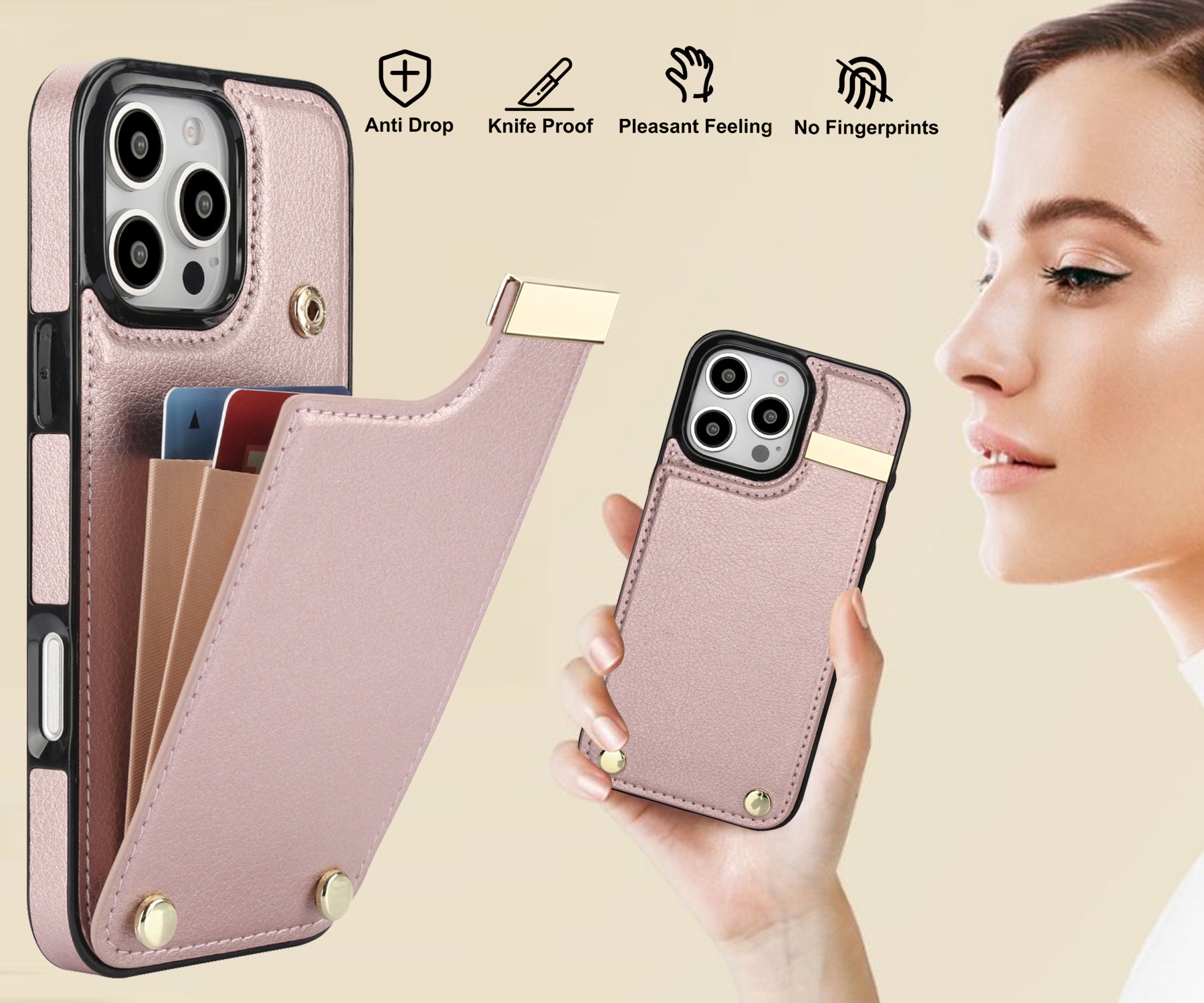 Shockproof Leather Wallet Case – Flip Cover with Card Holder, Secure Pocket, Durable Protection for iPhone Models