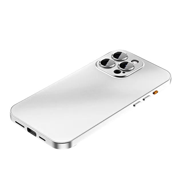 Luxury Magnetic Aluminum iPhone Case - Slim Shockproof Frame with Lens Protection Wireless Charging Metal Bumper Cover