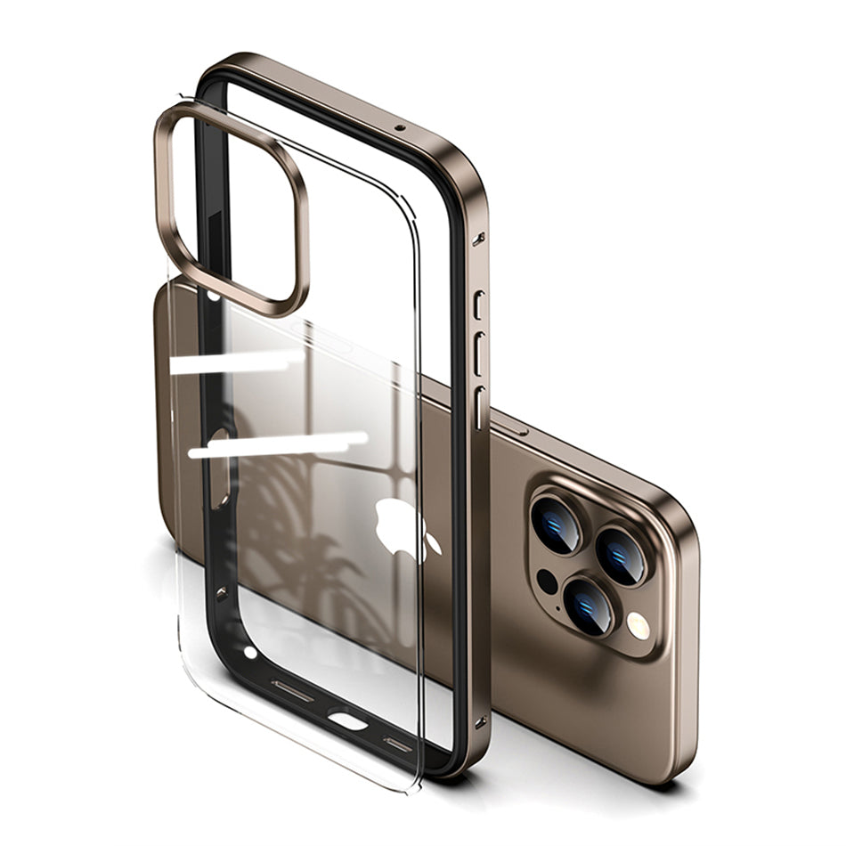 Luxury 2-in-1 Clear Acrylic iPhone Case - Ultra-Thin Aluminum Metal Lens Frame, Alloy Bumper, Lightweight Design | Case for iPhone