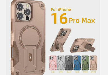 Deluxe Armor Stealth Bracket Case – Magnetic Super Fall Proof, Hard Shell with Lanyard, Heavy-Duty Protection for iPhone Models