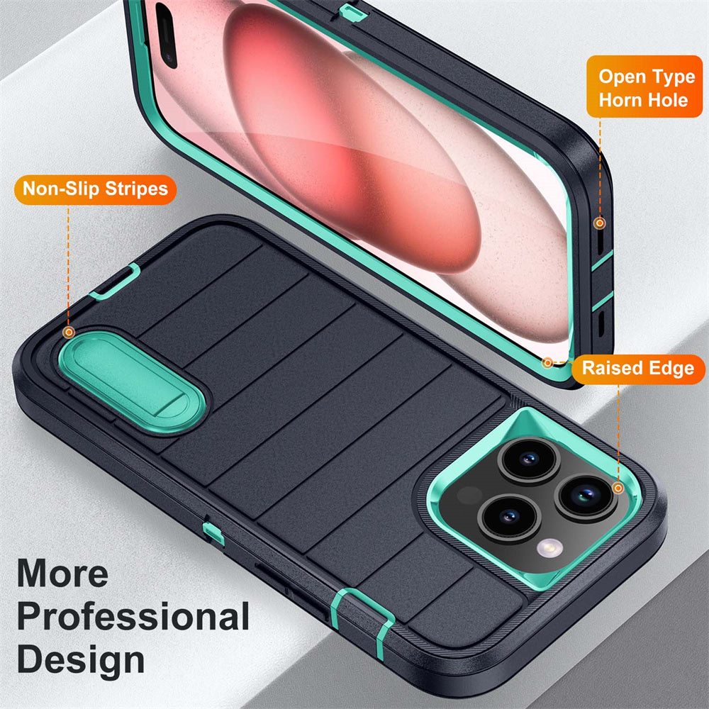 New 3-in-1 Hybrid Defender Case – Kickstand Full-Body Protection Cover for iPhone Models, Rugged and Durable Design