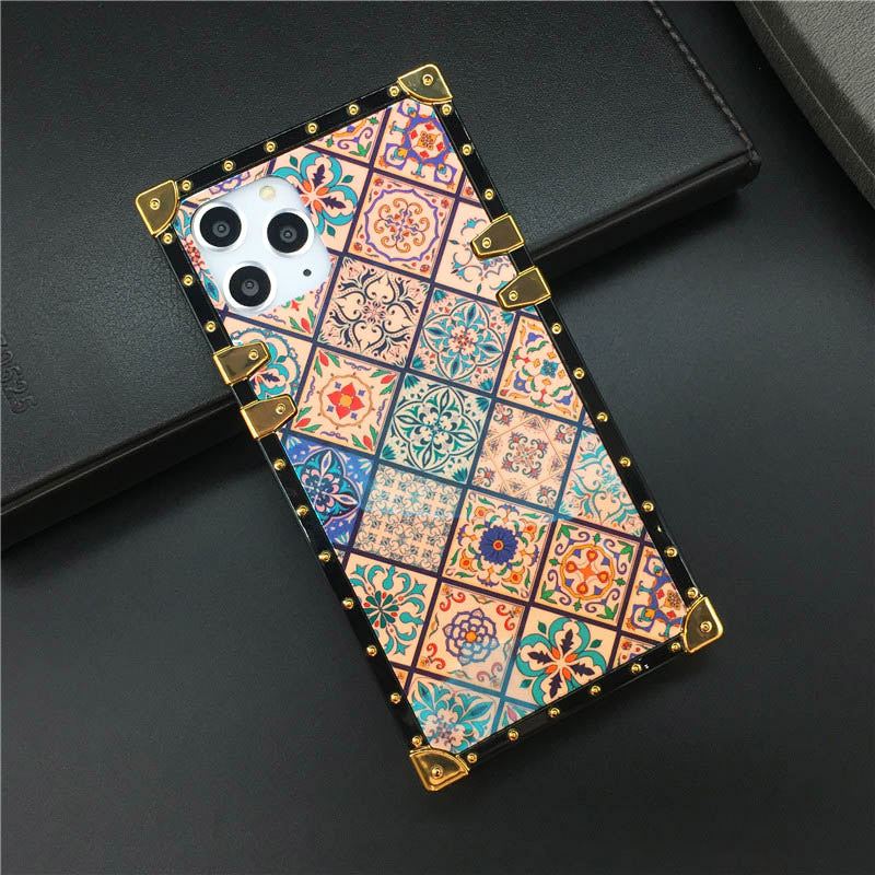  Luxury Glitter Retro Flower Phone Case – Bling & Stylish Protection for iPhone Models Durable, Fashionable for Women