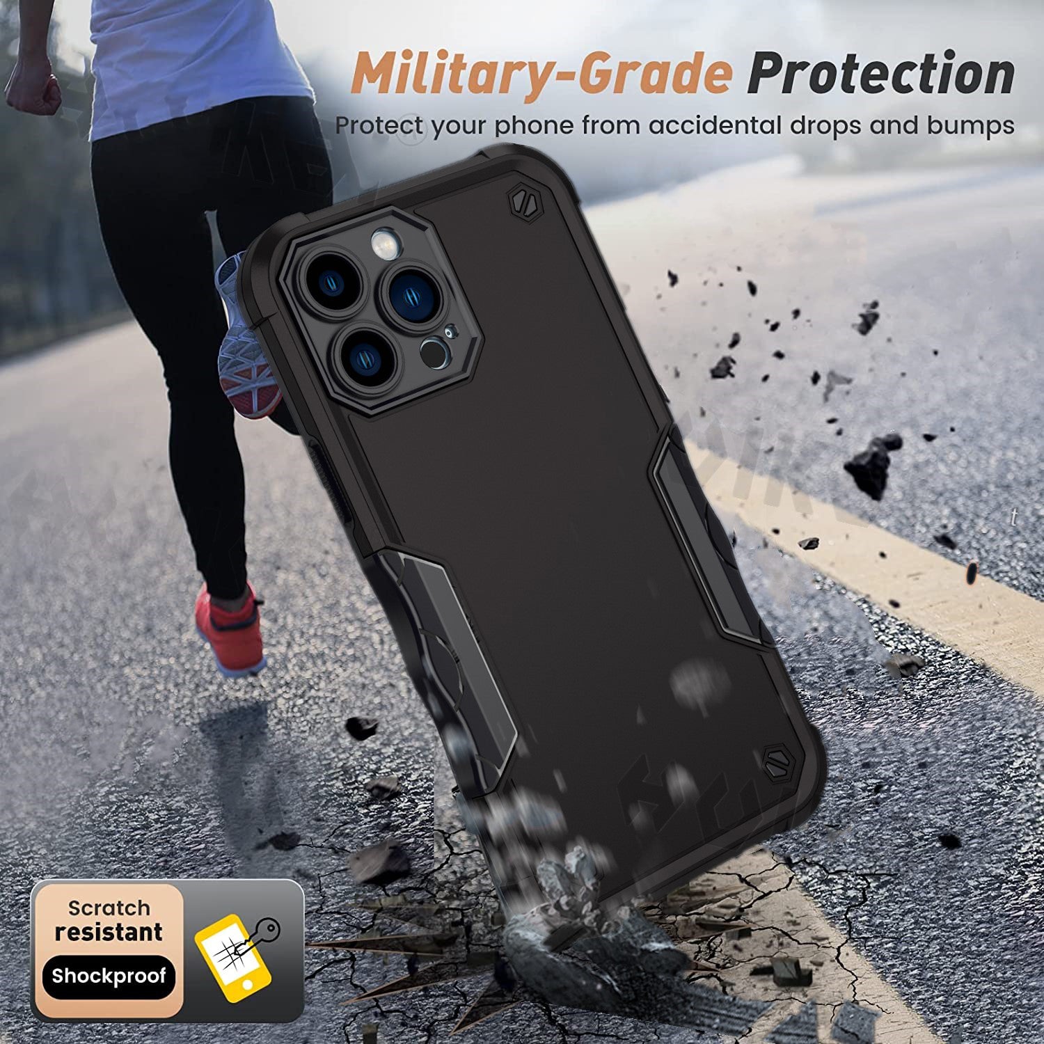 Shockproof Armor Case – Anti-Shock/Fall Protective Back Cover for iPhone Models, Durable and Rugged Design