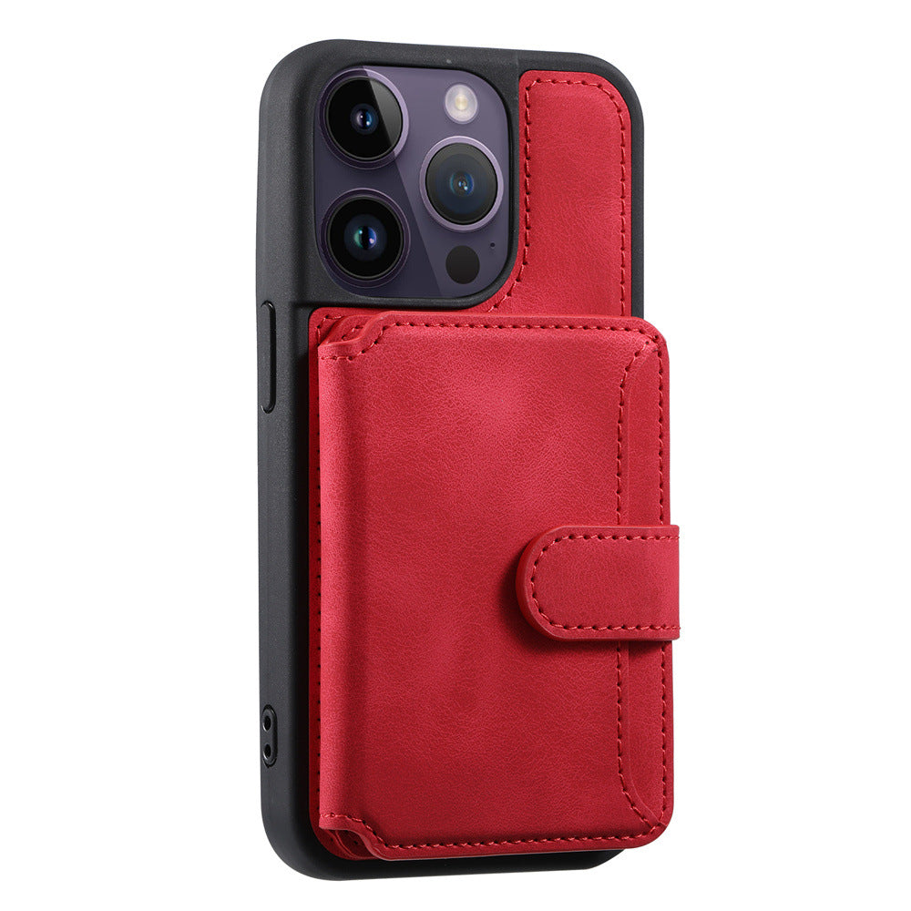 Fashion Leather iPhone Case – Shockproof, Back Protective Cover, Card Holder, Sleek Design, Durable & Stylish for iPhone