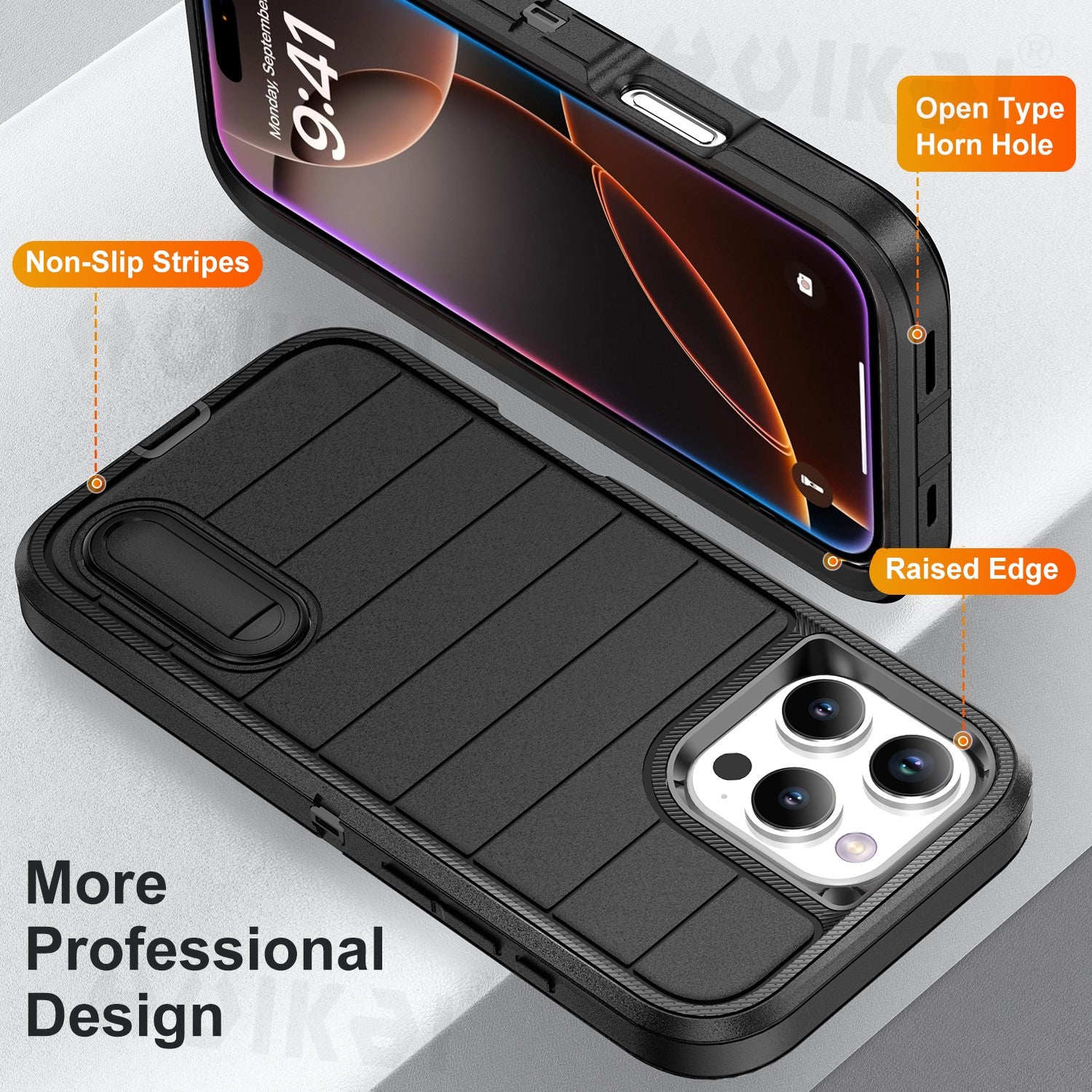 Heavy-Duty Shock Absorption Case – Full-Body Protective Silicone Rubber Cover for iPhone Models