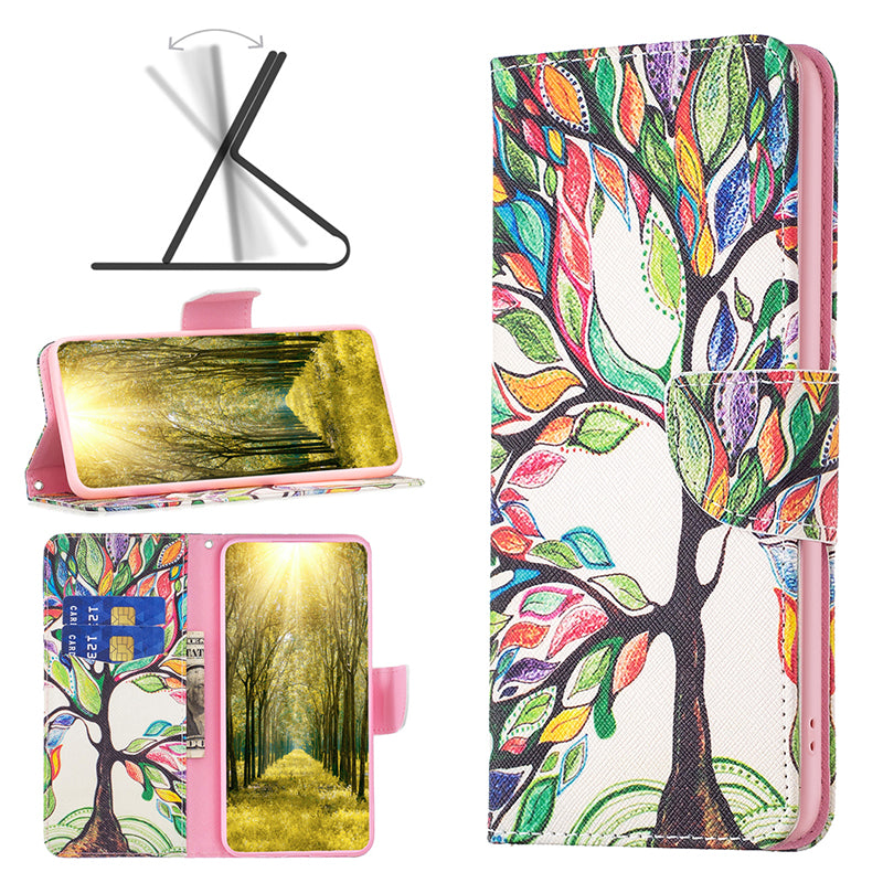 Premium Leather Flip Wallet Case - Magnetic Plum Blossom Phone Cover with Card Holder, Stand Function, and Secure Closure