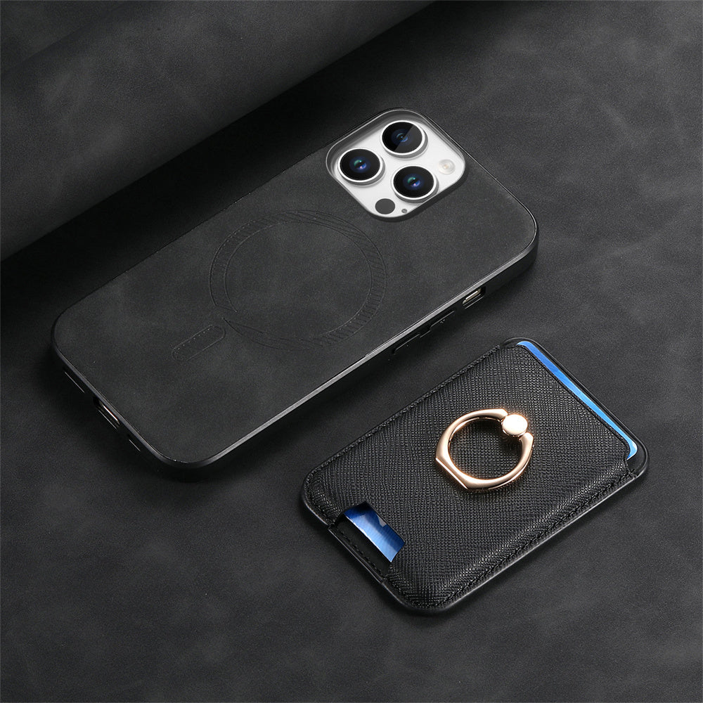 Luxury Detachable Magnetic Wallet Case – Card Holder, Ring Stand, and Shockproof Protection for Secure and Convenient Use