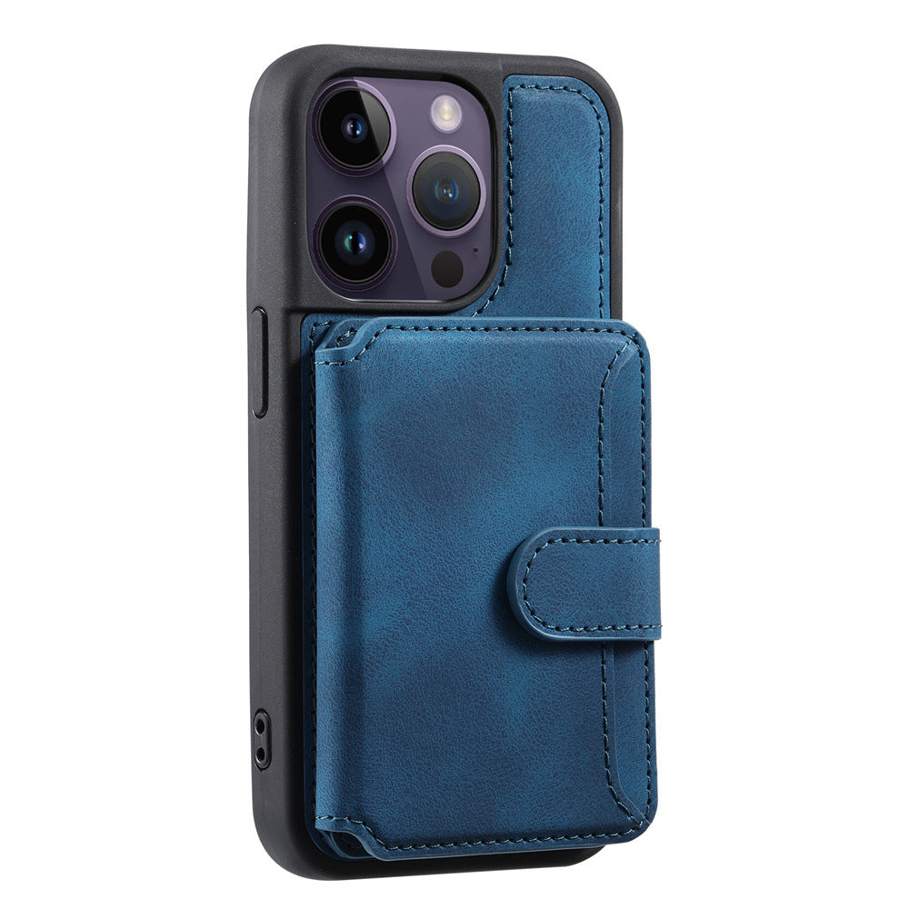 Fashion Leather iPhone Case – Shockproof, Back Protective Cover, Card Holder, Sleek Design, Durable & Stylish for iPhone