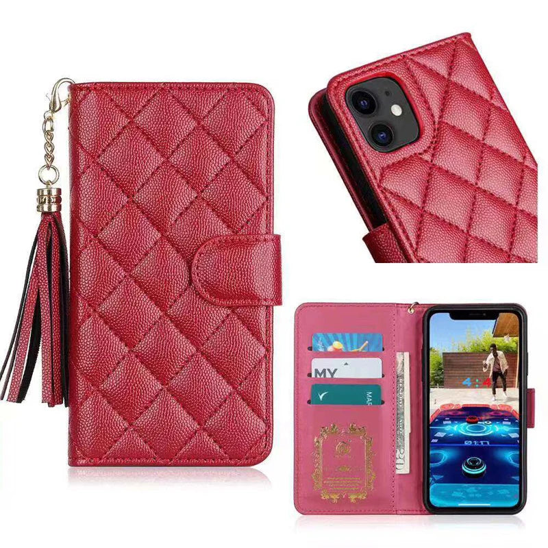 Luxury Wallet Flip Leather Phone Case – Card Slot, Magnetic Closure, Stylish CC Cover, Shockproof Protection, and Premium Design for iPhone