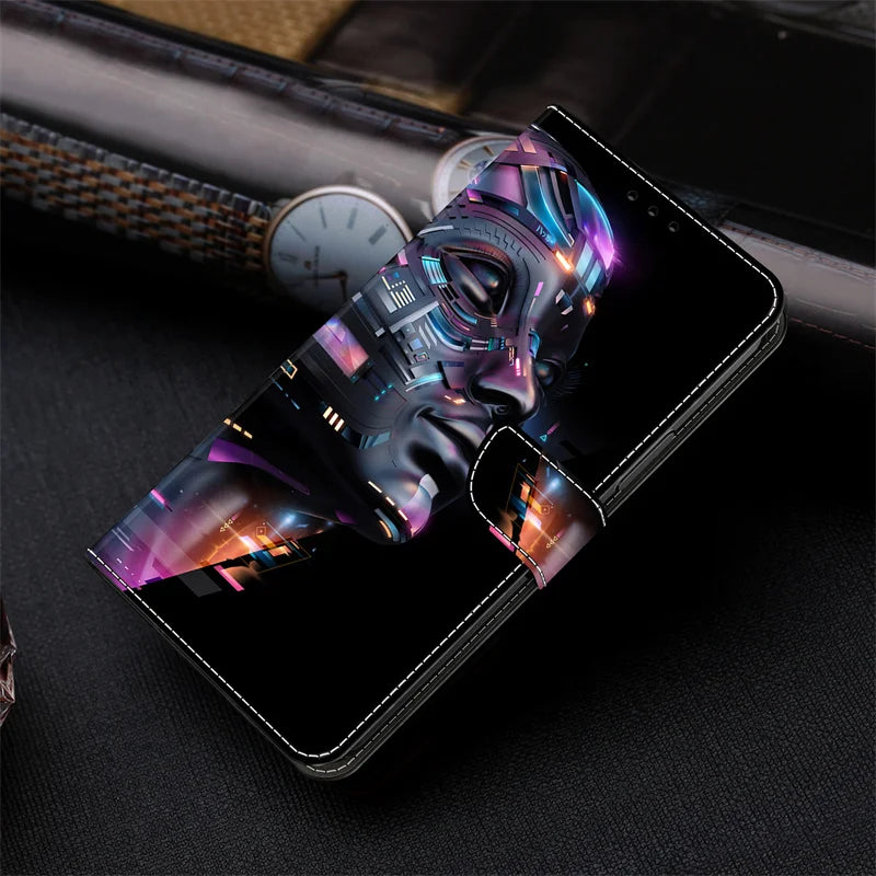 Premium 3D Leather Flip Wallet Case - Magnetic Phone Cover with Card Holder, Stand Function, and Secure Closure | Case iPhone