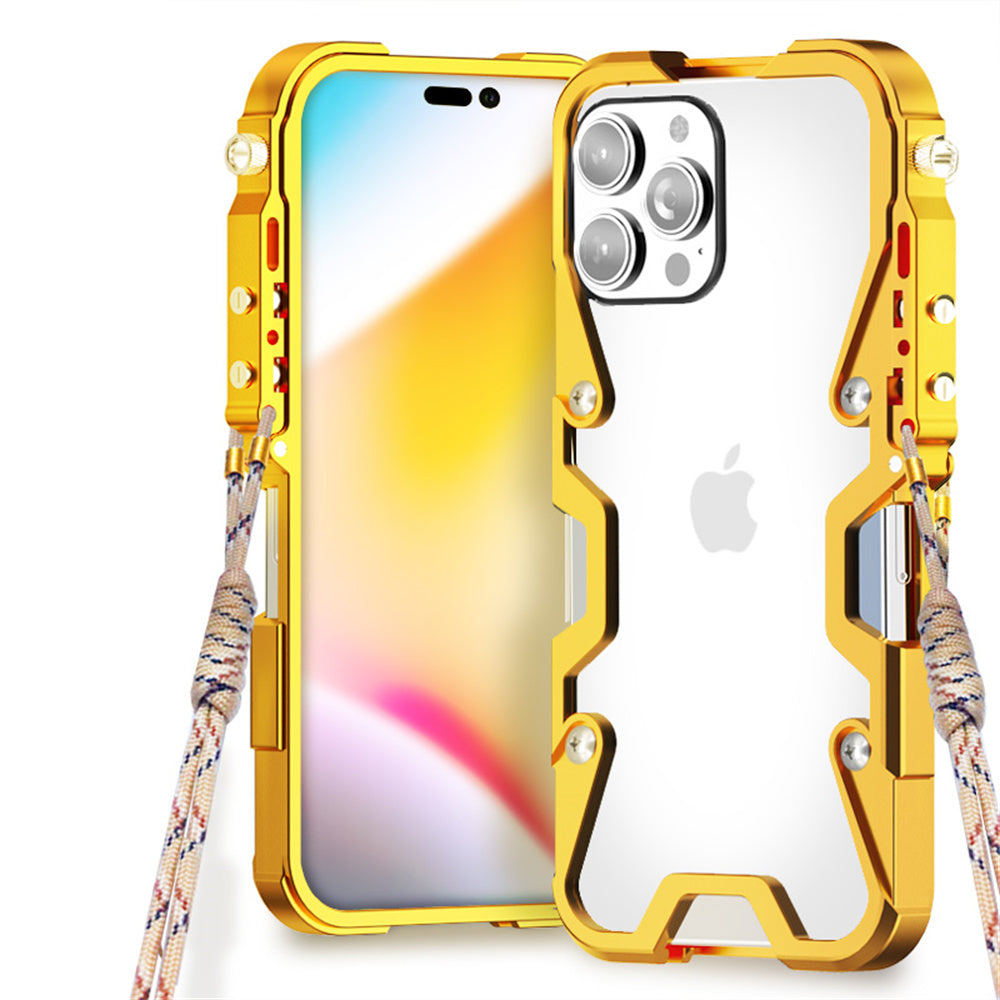 Rough Metal Armor Case – Aluminum Bumper Shockproof Protective Shell for iPhone Models, Durable and Stylish Frame Design