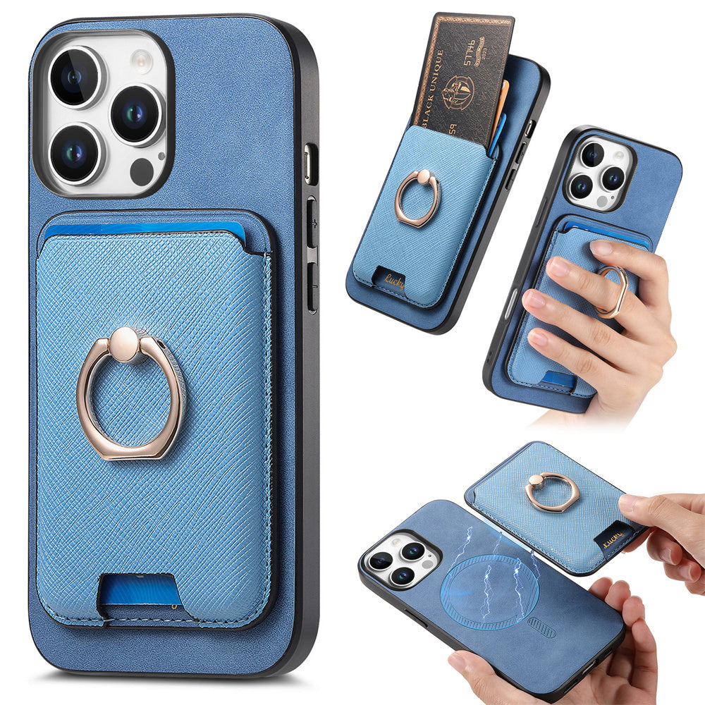 Luxury Detachable Magnetic Wallet Case – Card Holder, Ring Stand, and Shockproof Protection for Secure and Convenient Use