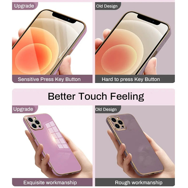 Luxury Silicone Soft iPhone Case – Glossy Shockproof Protection, Solid Color, Durable and Stylish Cover