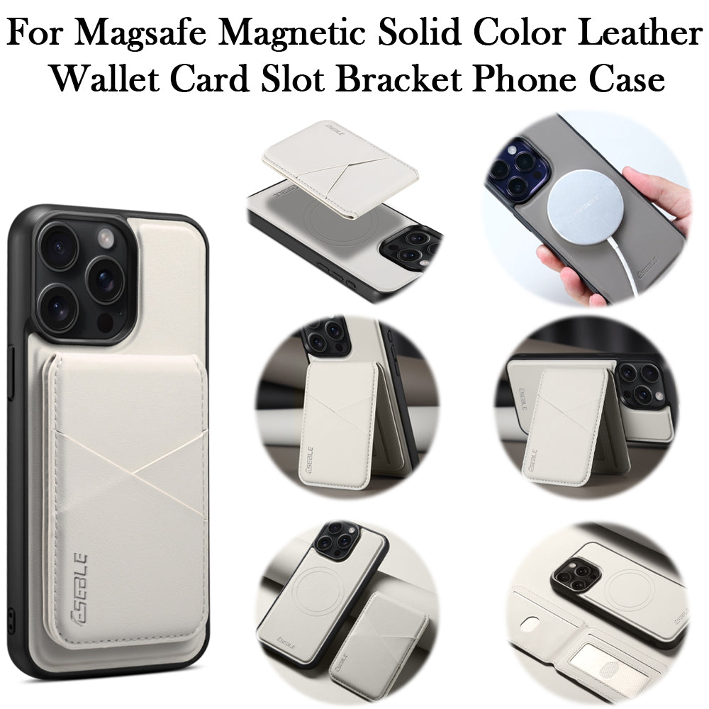 Luxury Magnetic Leather Wallet Case – 2-in-1 MagSafe Card Holder, Kickstand, Shockproof Protection, Premium Design, Wireless Charging Compatible for iPhone Models