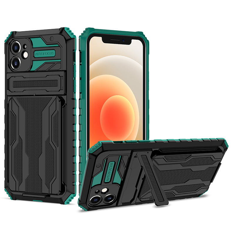 Shockproof Card Holder Case – Kickstand, Camera Protection, Durable Cover for iPhone Models