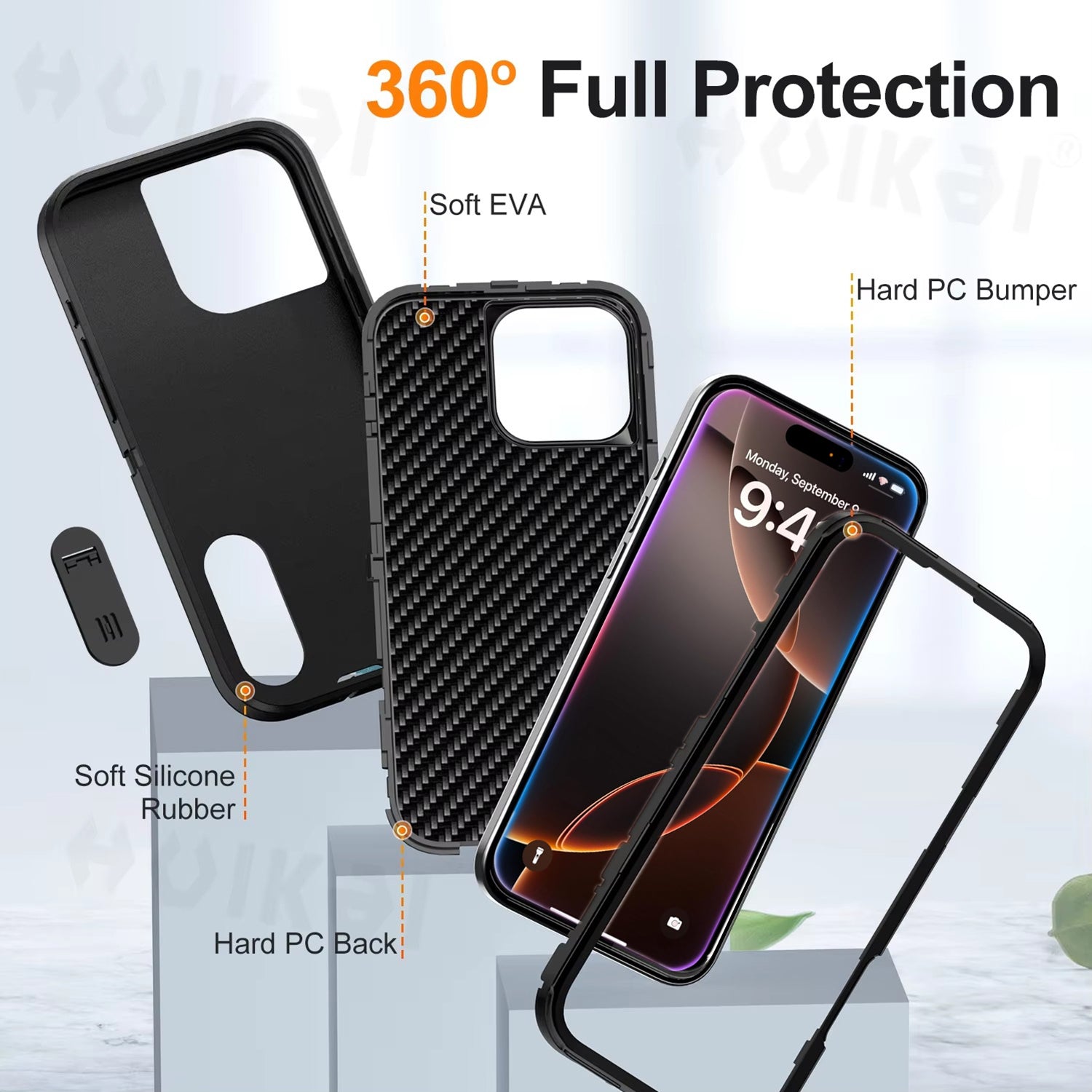 Heavy-Duty Shock Absorption Case – Full-Body Protective Silicone Rubber Cover for iPhone Models