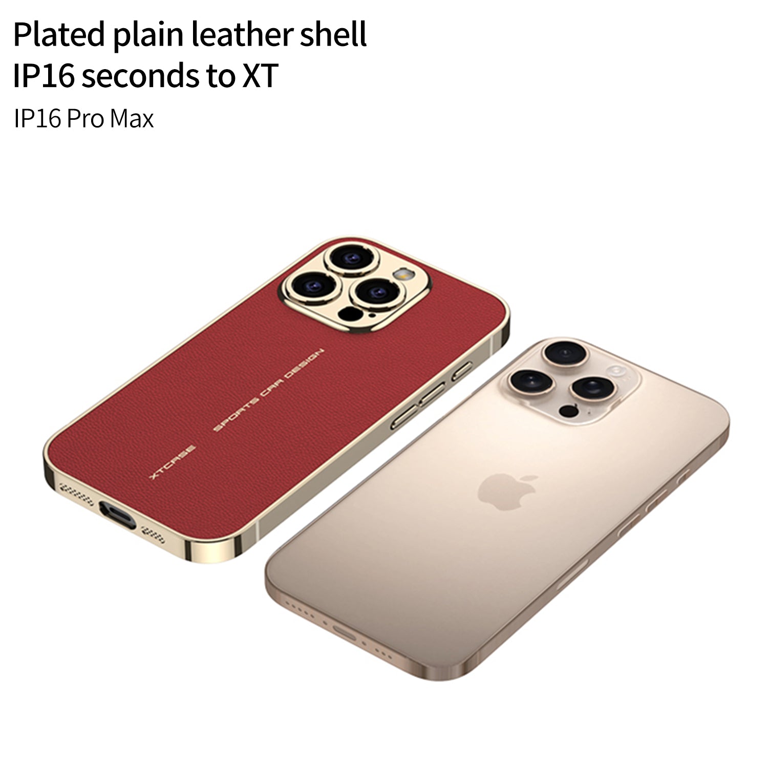 Luxury Plating Leather Phone Case – Shockproof All-Inclusive Lens Back Cover for iPhone Models, Sleek and Durable Design