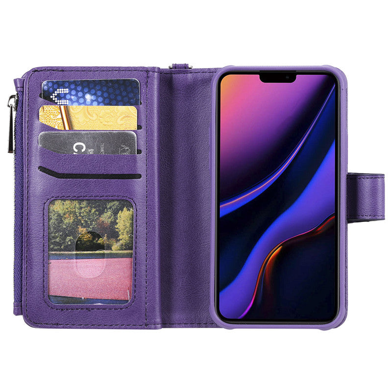 Luxury Magnetic Detachable Wallet Case – Premium Leather Flip Cover, Card Slots, Handbag Design, Stand Feature for iPhone