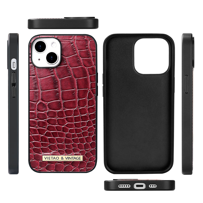 Luxury Crocodile Pattern Leather iPhone Case - Business Style, Shockproof, Durable Bumper Cover