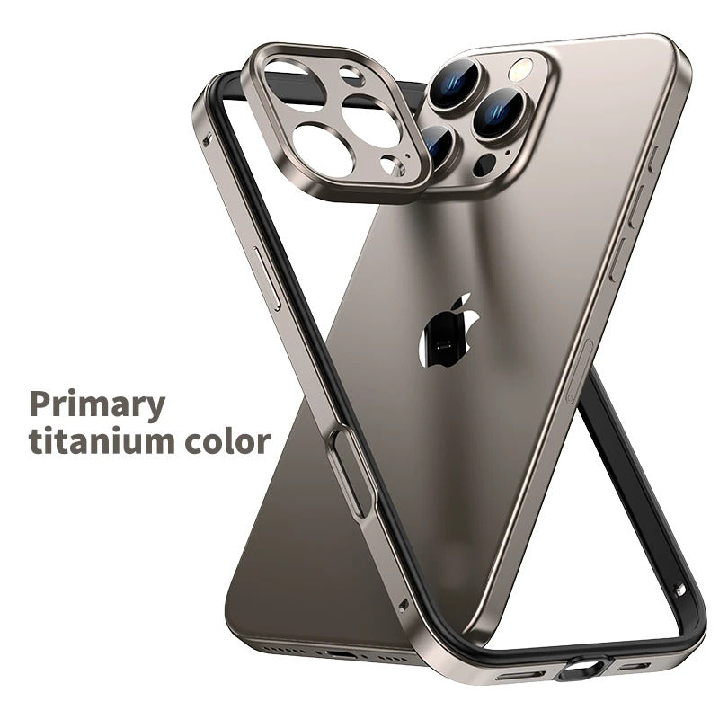 Luxury Hybrid Metal iPhone Case - Camera Protection, Silicone Frame, Aluminum Heat-Dissipating Bumper, Shockproof Design | Case for iPhone