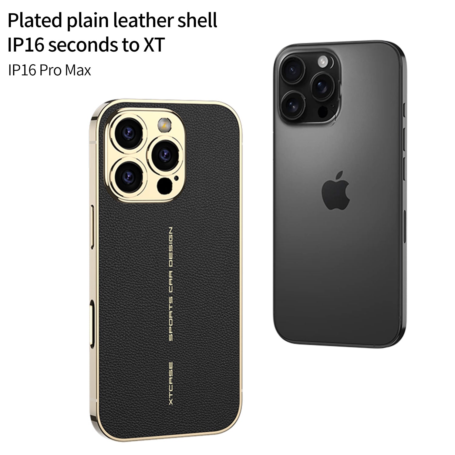 Luxury Plating Leather Phone Case – Shockproof All-Inclusive Lens Back Cover for iPhone Models, Sleek and Durable Design