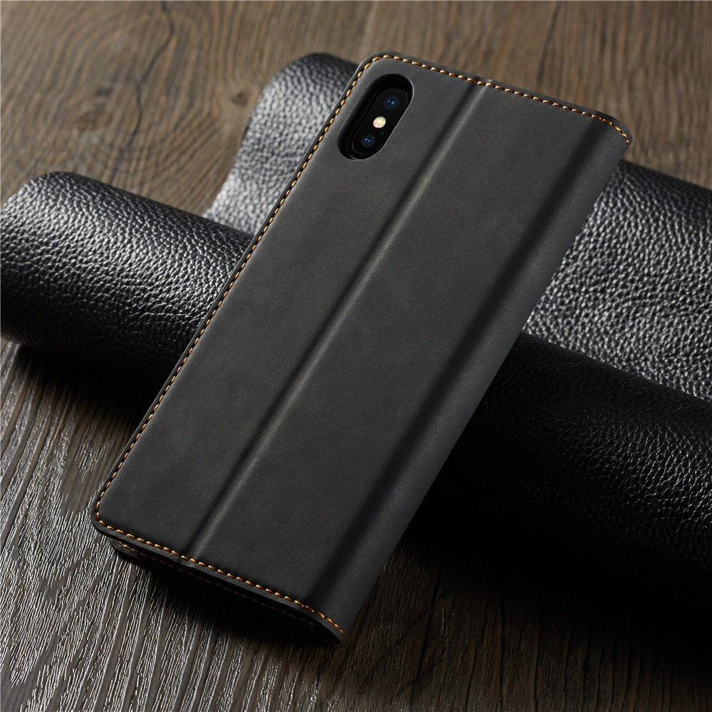 Thin Suede Leather Wallet Case – Flip Cover with Strong Magnet, Card Holder, and Premium Protection for iPhone Models