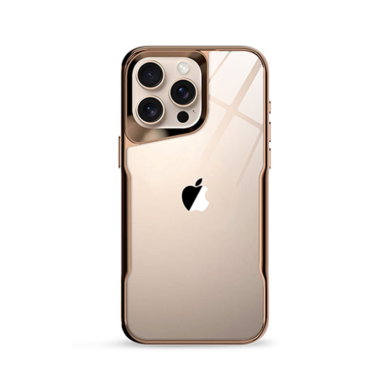 Luxury Plating Soft Rubber Case - High-Transparency Back, Lens Protection, Shockproof Border Design | Case for iPhone