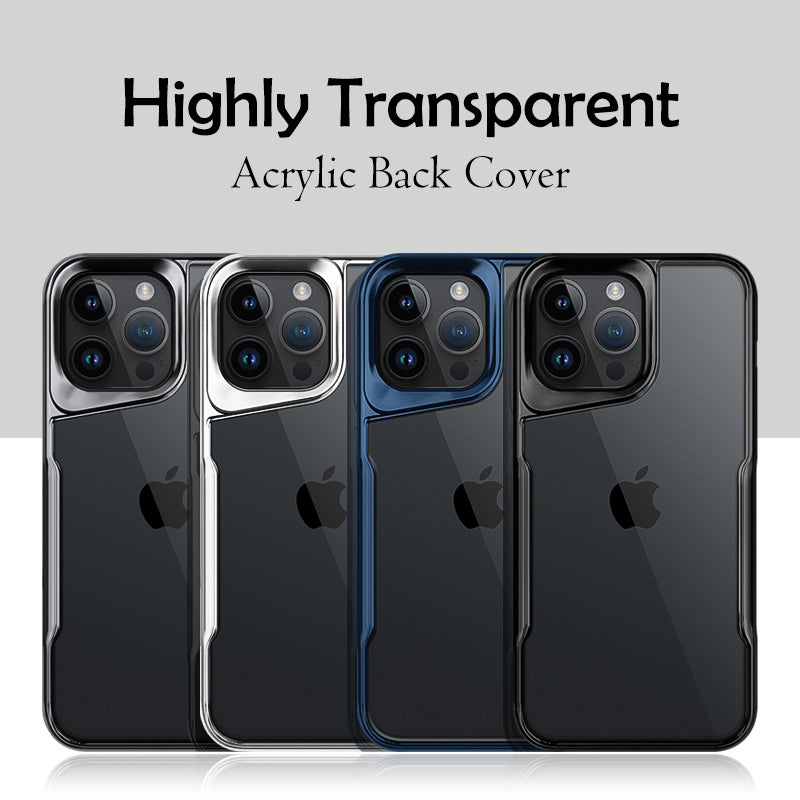 Luxury Plating Soft Rubber iPhone Case - High-Transparency Back, Lens Protection, Shockproof Border Design | Case for iPhone