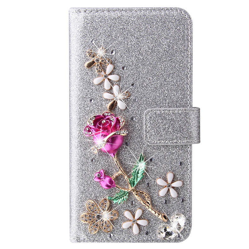 Luxury Flip Glitter Phone Case For iPhone 16 15 14 13 12 Mini 11 Pro XR X XS Max 8 Plus SE 2022 Bling Leather Book Wallet