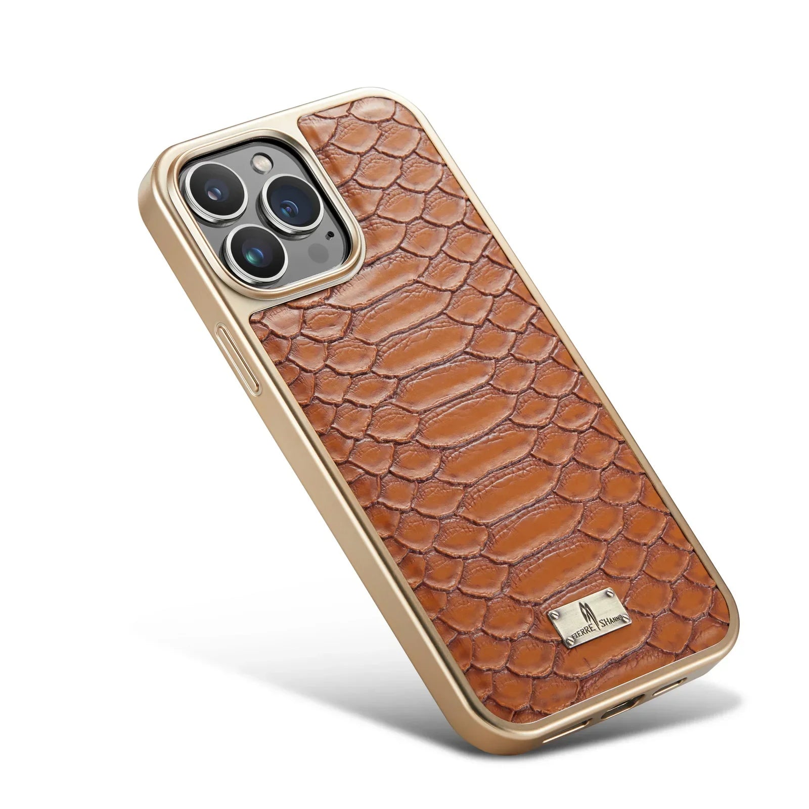 Luxury Leather Plating Shockproof Phone Case - Protective Snake Texture Durable Bumper Design for Enhanced Phone Protection