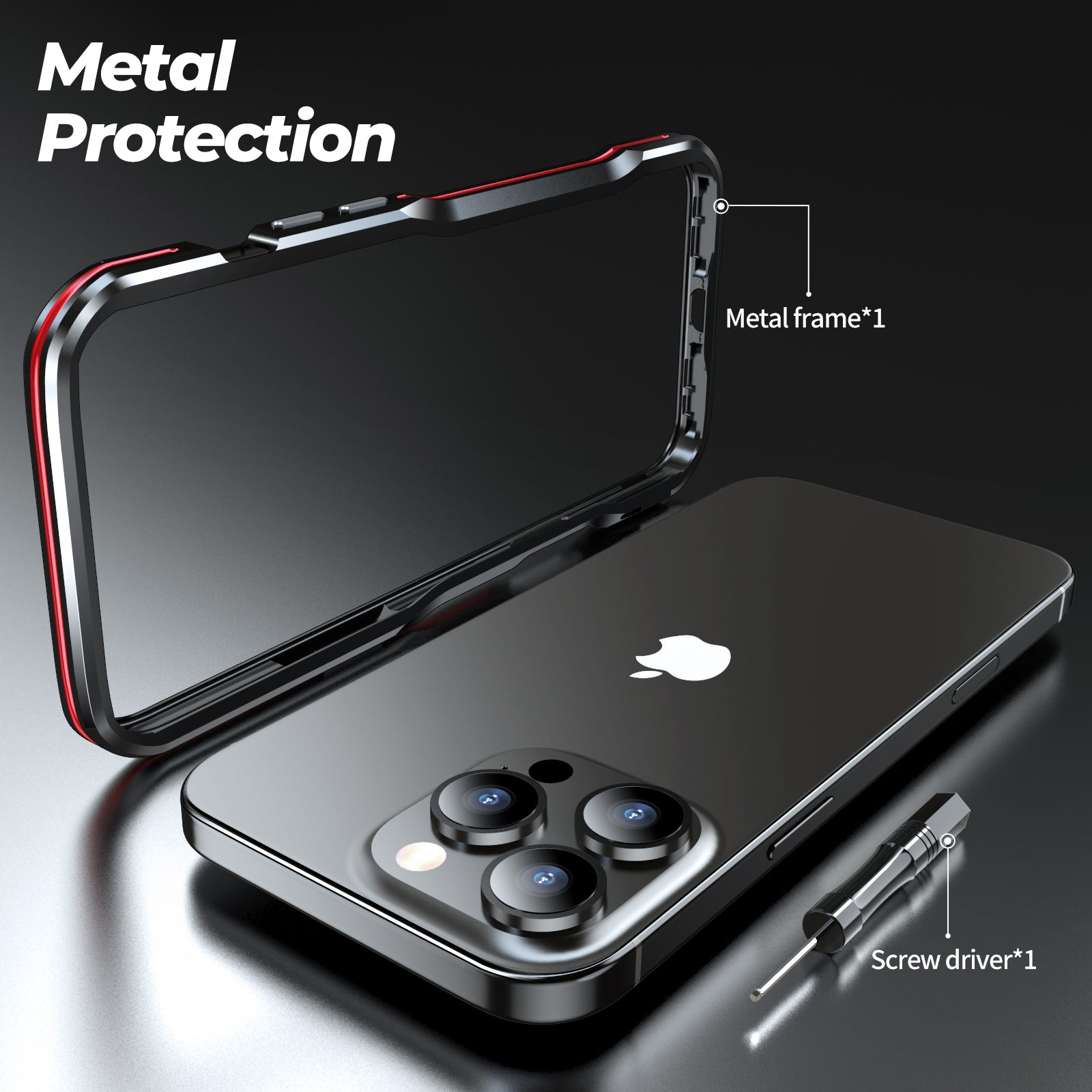 Metal Frame Bumper Case – Aluminum Detachable Heat Dissipation Shockproof Cover for iPhone Models, Sleek and Durable Protection