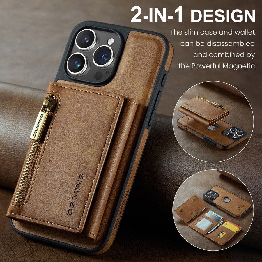 RFID Magnetic Detachable Leather Wallet Case – Wireless Charging, Stand Function, Secure Card Holder, Premium Protection for iPhone Models