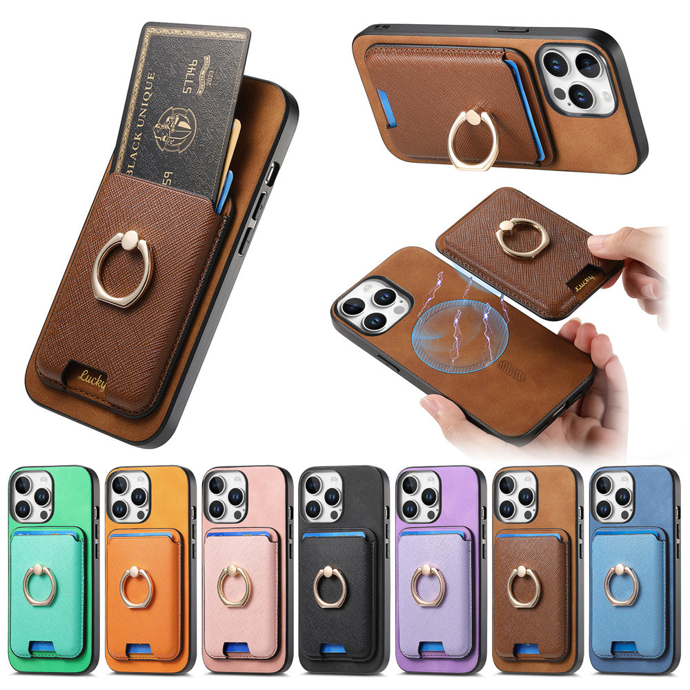 Luxury Detachable Magnetic Wallet Case – Card Holder, Ring Stand, and Shockproof Protection for Secure and Convenient Use